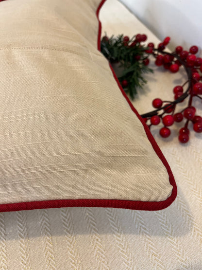 Christmas Cushion -  Wreath on Beige