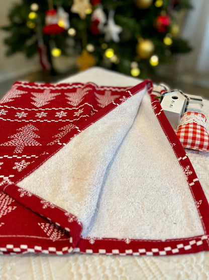 Christmas Hand Towel - Trees Rows