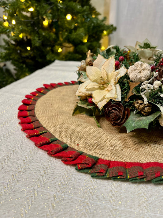 Christmas Mat -  Red and Green Ruffles