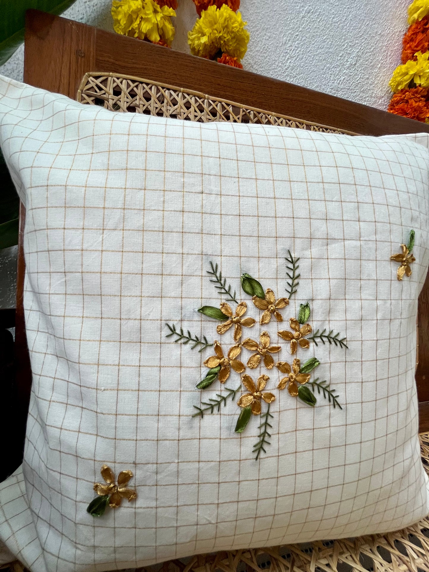 Cushion Cover - Kathir (Hand Embroidered)