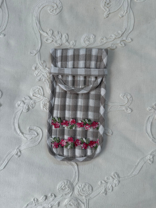 Sunglass/ Reading glass Pouch - Roses on Beige