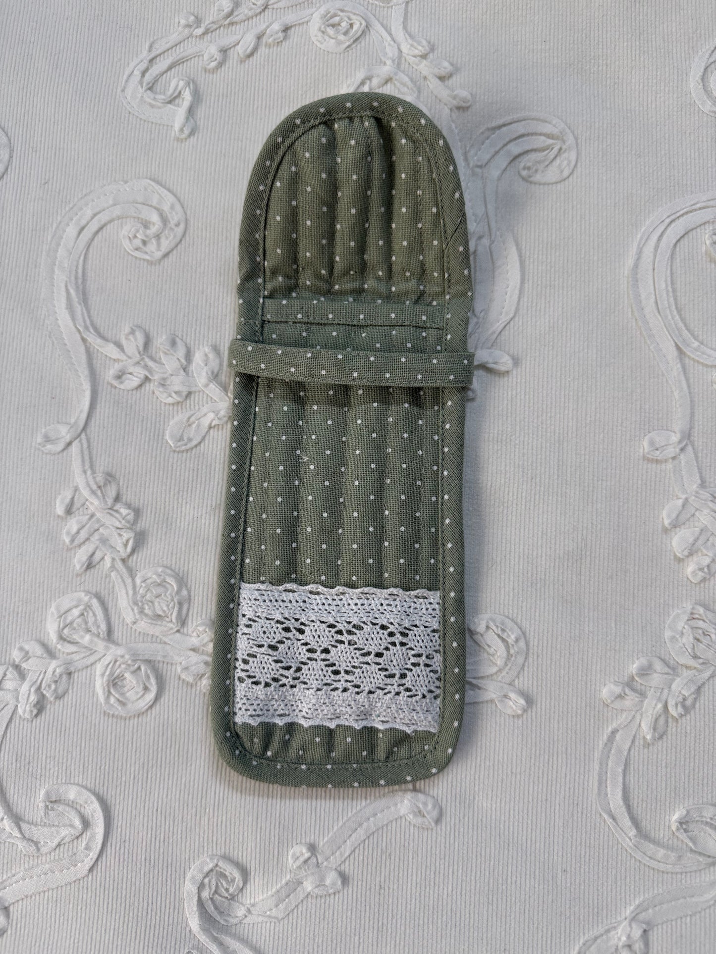 Sunglass / Reading glass pouch- Tiny polka Sage