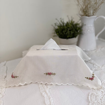 Tissue Box Cover- Pink Roses