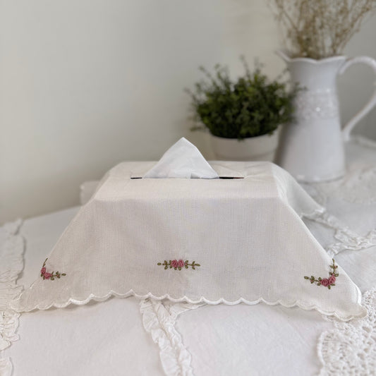 Tissue Box Cover- Pink Roses