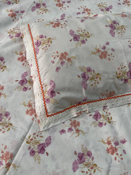 Bedsheet- Peached Lavender ( Queen)