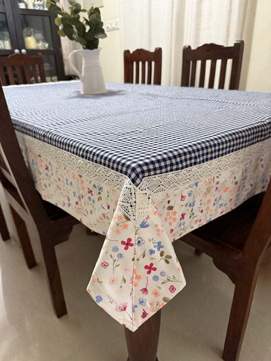 Tablecloth- Blue Gingham Garden