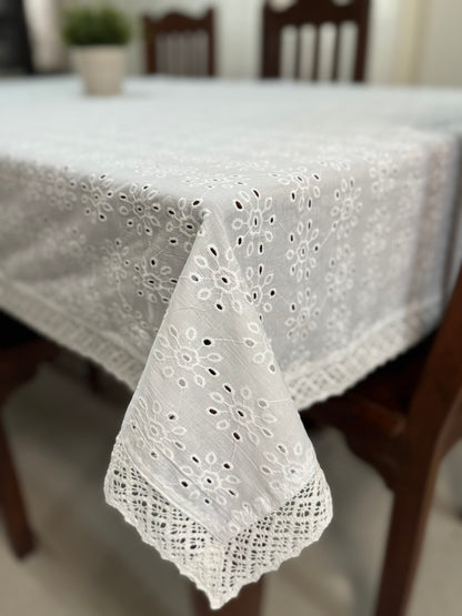 Tablecloth- White Floral Hakoba