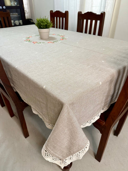 Tablecloth- Ring of Flowers ( embroidered)