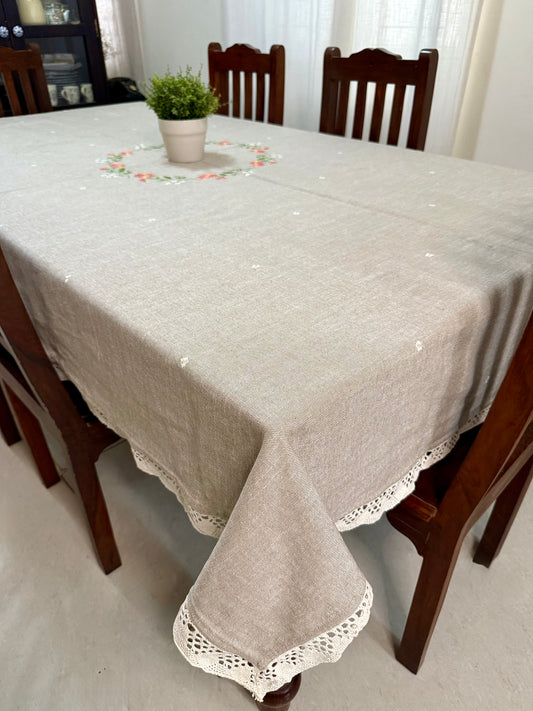 Tablecloth- Ring of Flowers ( embroidered)