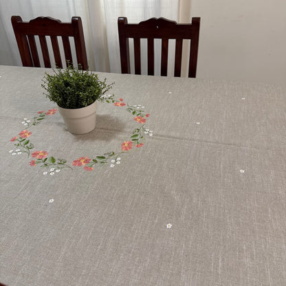 Tablecloth- Ring of Flowers ( embroidered)