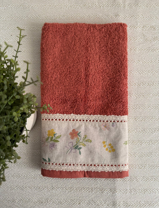 Hand Towel - Peach Florals