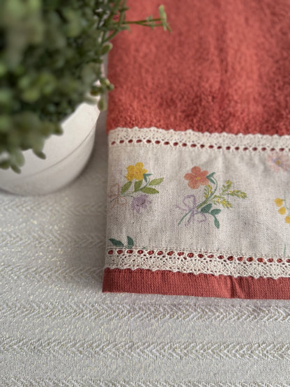 Hand Towel - Peach Florals