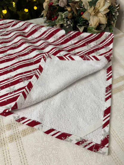 Christmas Hand Towel - Candy stripes
