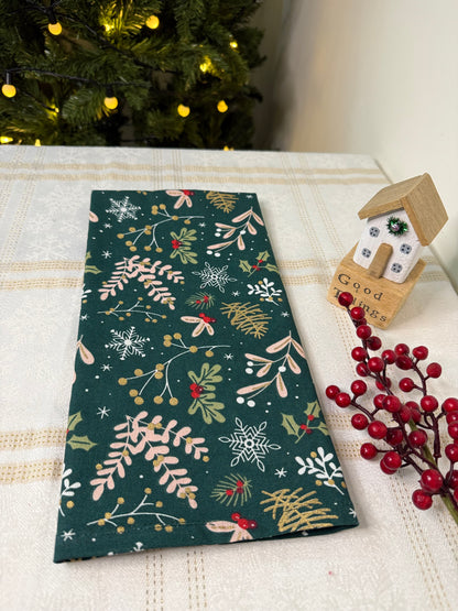 Christmas Kitchen Towel - Bow and Acorn ( set of 2)
