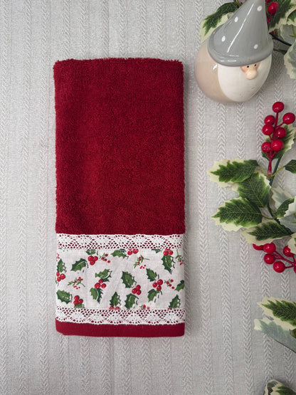 Christmas Hand Towels  - Holly