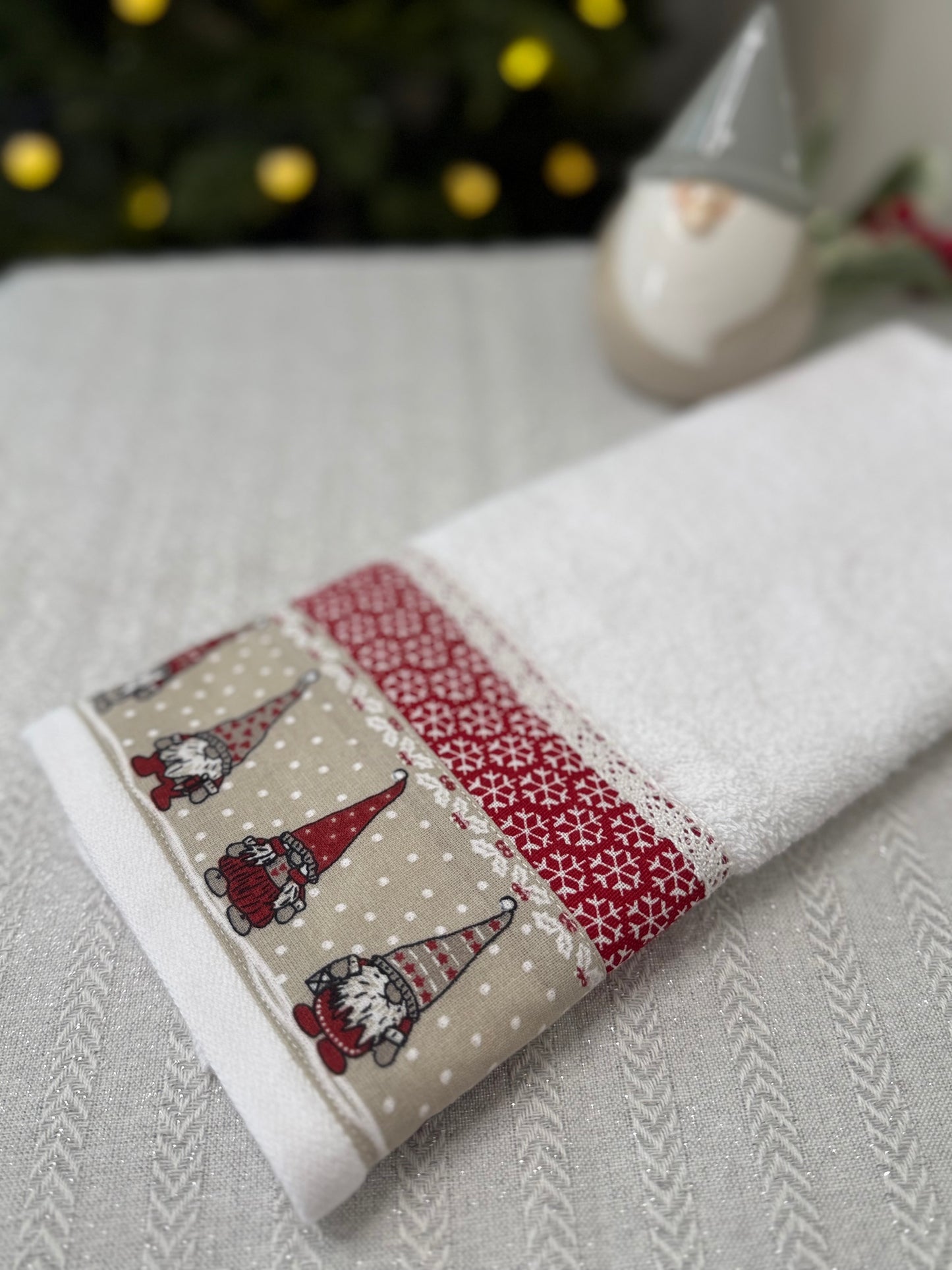 Christmas Hand Towel - Elves of starry night