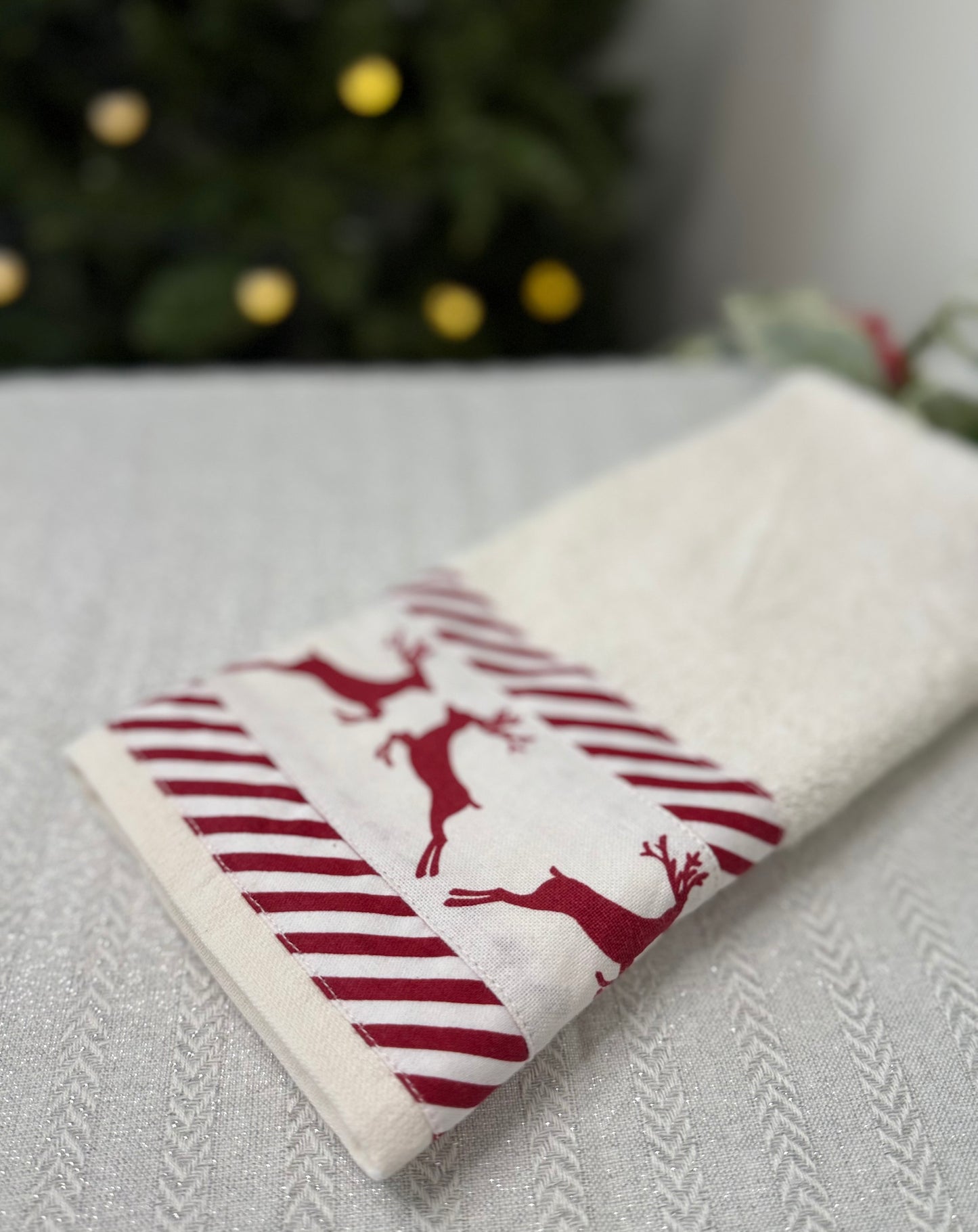 Christmas Hand Towel - Reindeers