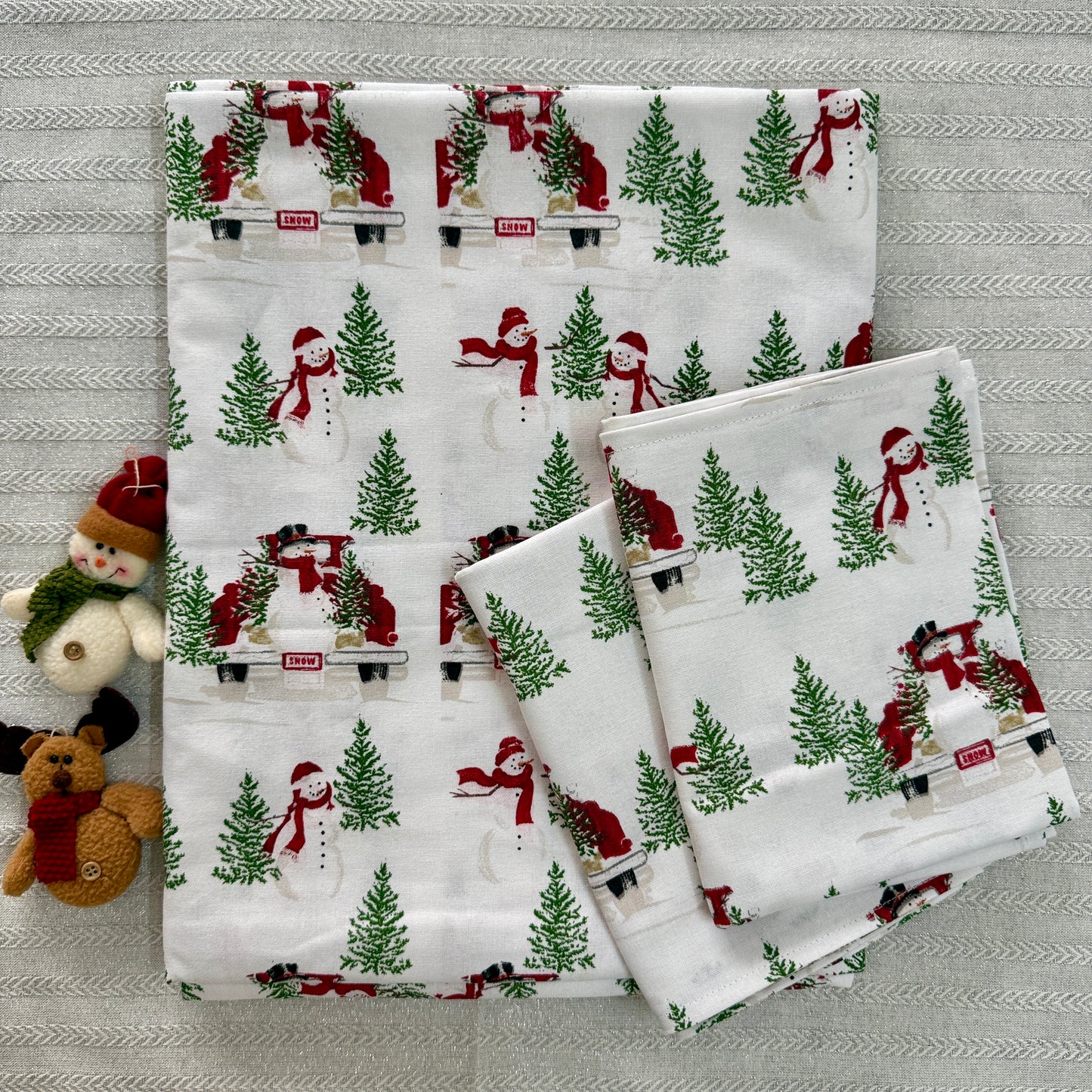 Christmas Bedsheet -  Snowman & Trees (Single)
