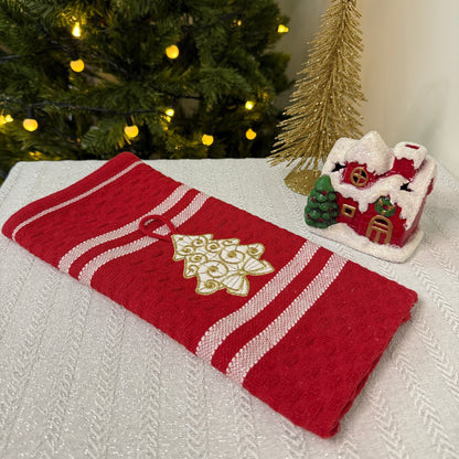 Christmas Kitchen Towels- Hollies & Trees