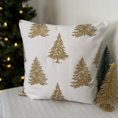 Christmas Cushion Covers -  Golden Trees