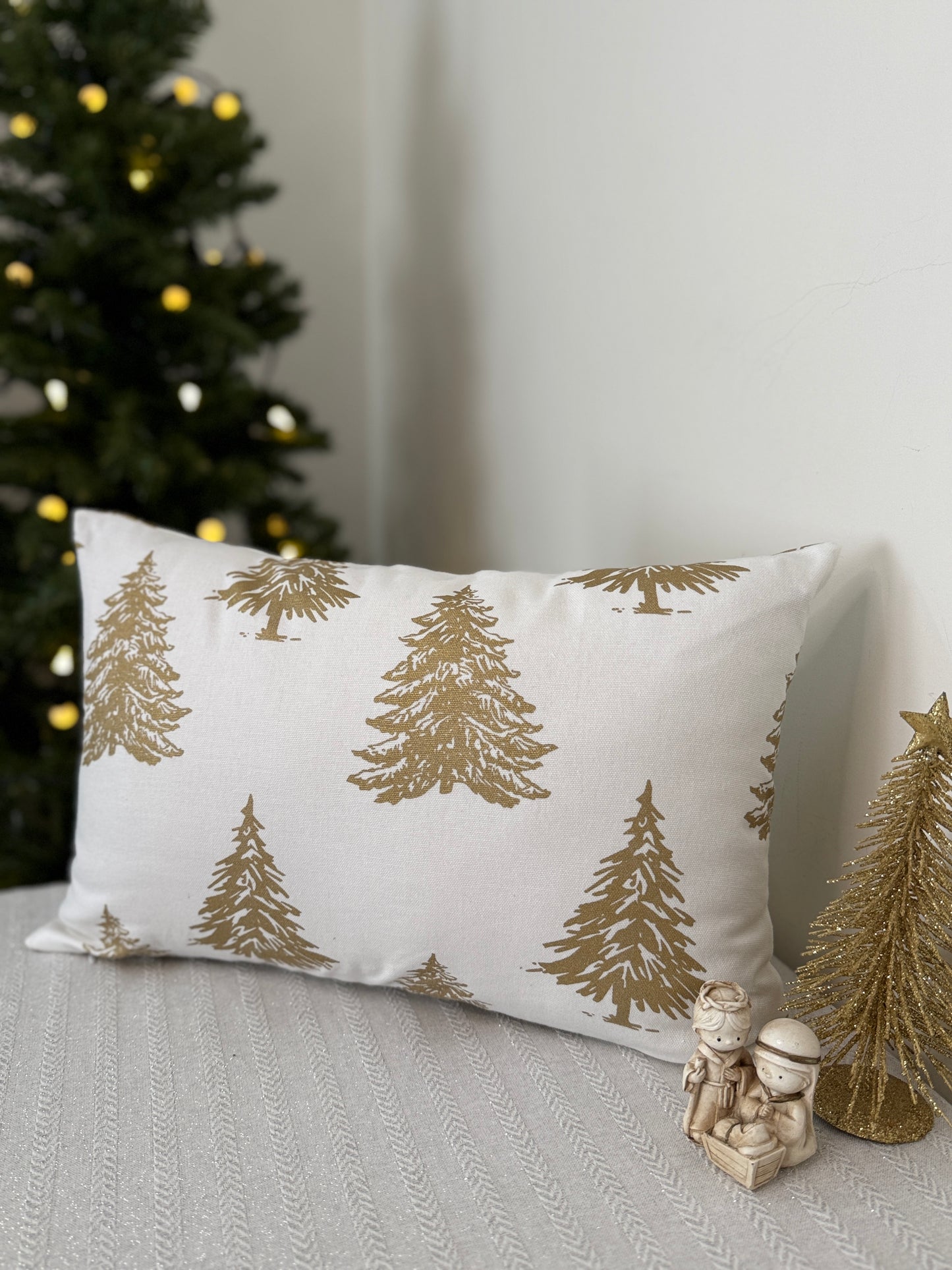 Christmas Cushion Covers -  Golden Trees