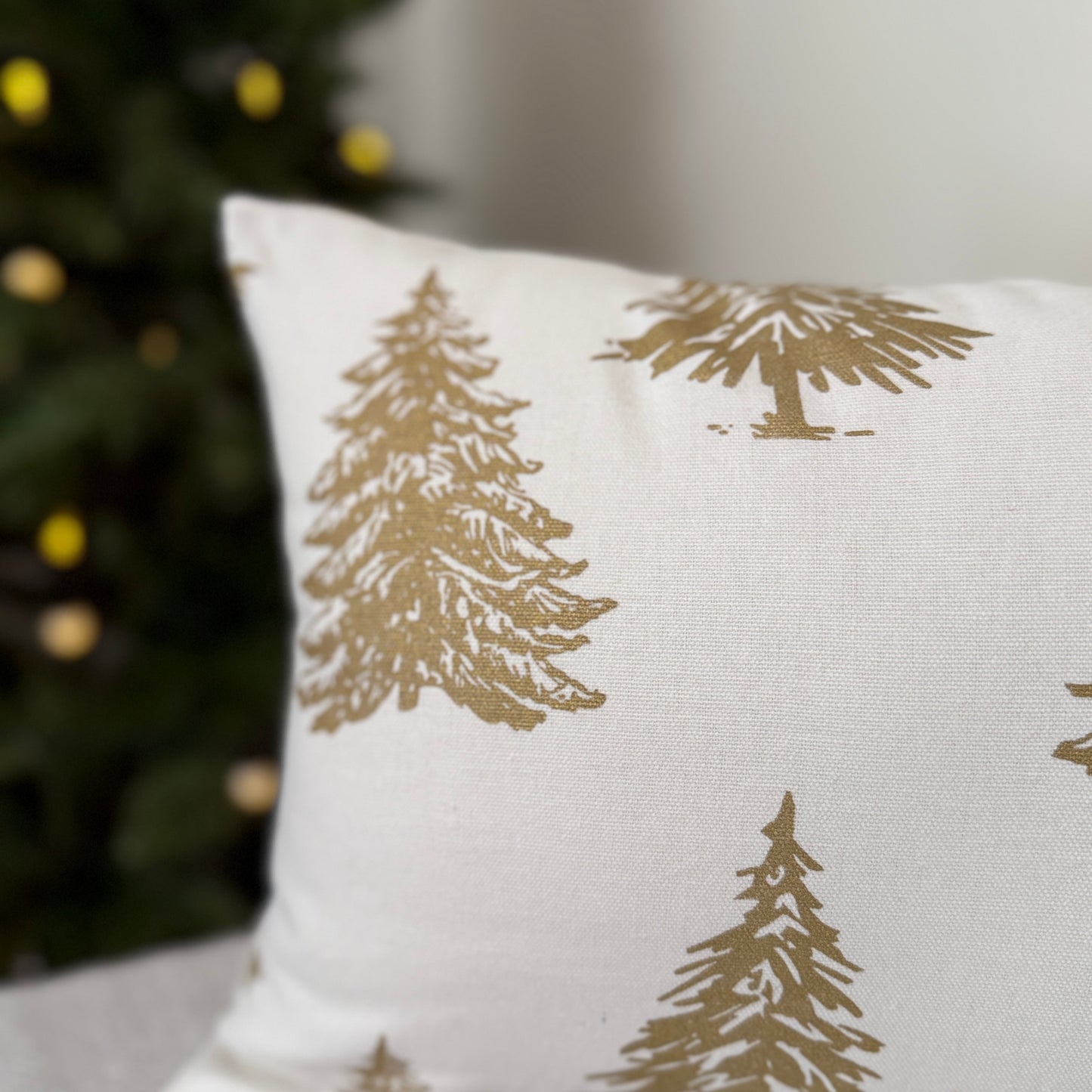 Christmas Cushion Covers -  Golden Trees