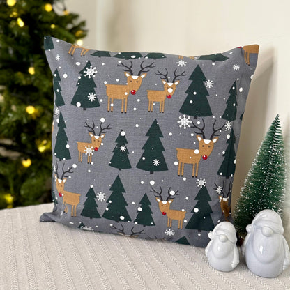 Christmas Cushion Cover - Reindeers of frosty night