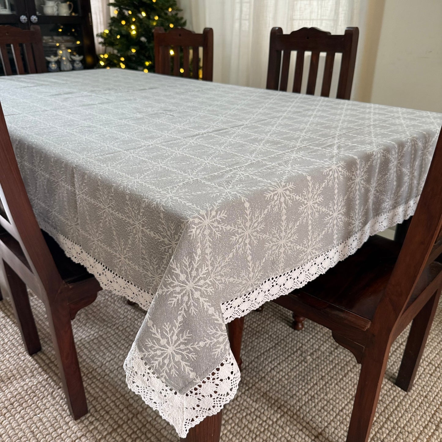 Christmas Tablecloth - Snowflakes & Shimmer