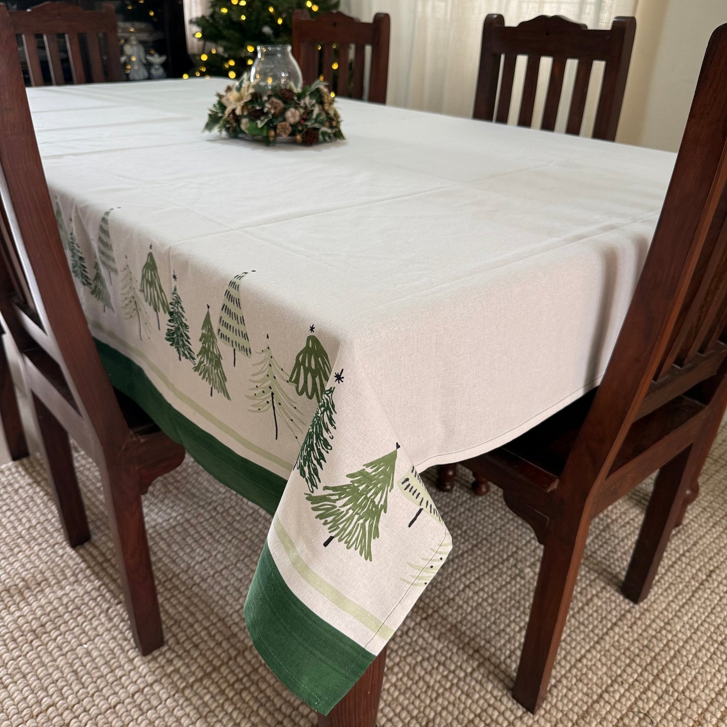 Christmas Tablecloth - Trees in a Row