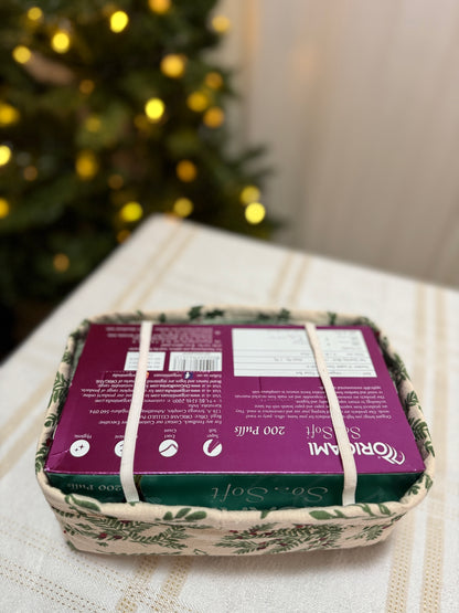 Tissue Box Cover - Holly & Bows