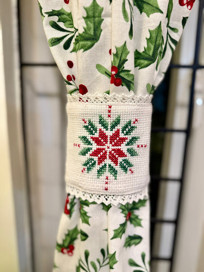 Curtain Tieback -  Handmade Snowflakes