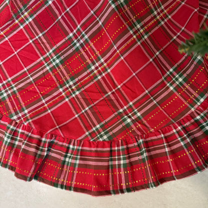 Christmas Tree Skirt- Checked and Ruffled