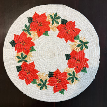 Christmas Placemat- Poinsettia go around