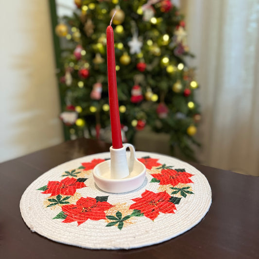 Christmas Placemat- Poinsettia go around