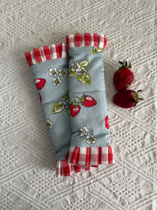Fridge Handle Cover - Strawberries and Gingham