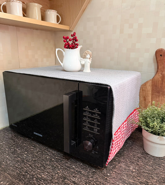 Microwave Cover - Grey & Gingham