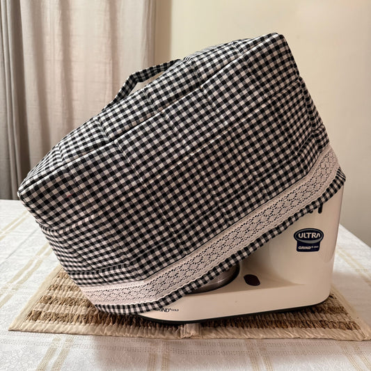 Wet Grinder Cover- Gingham and Lace