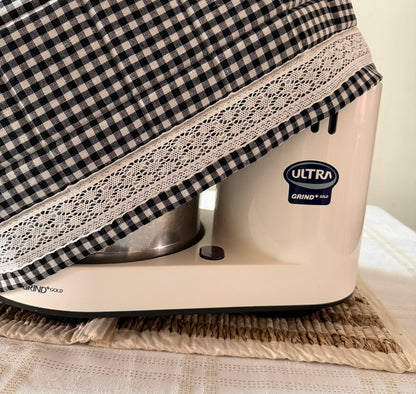 Wet Grinder Cover- Gingham and Lace