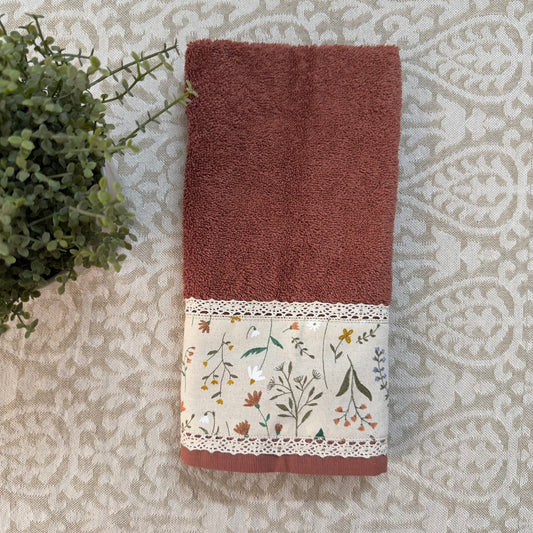 Hand Towel -  Rust & Floral