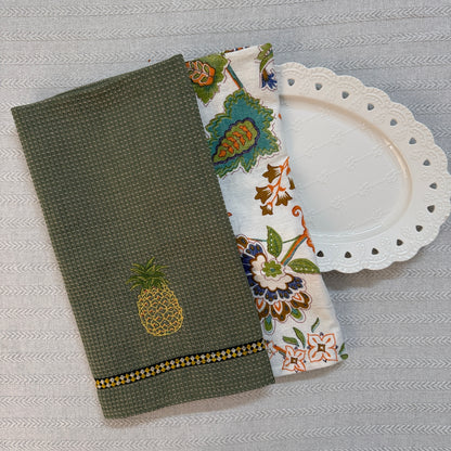 Kitchen Towel - Pineapples & Florals (Set of 2)