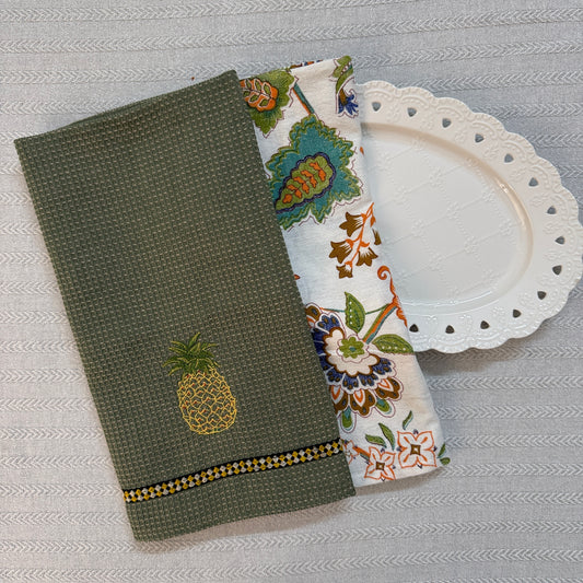 Kitchen Towel - Pineapples & Florals (Set of 2)