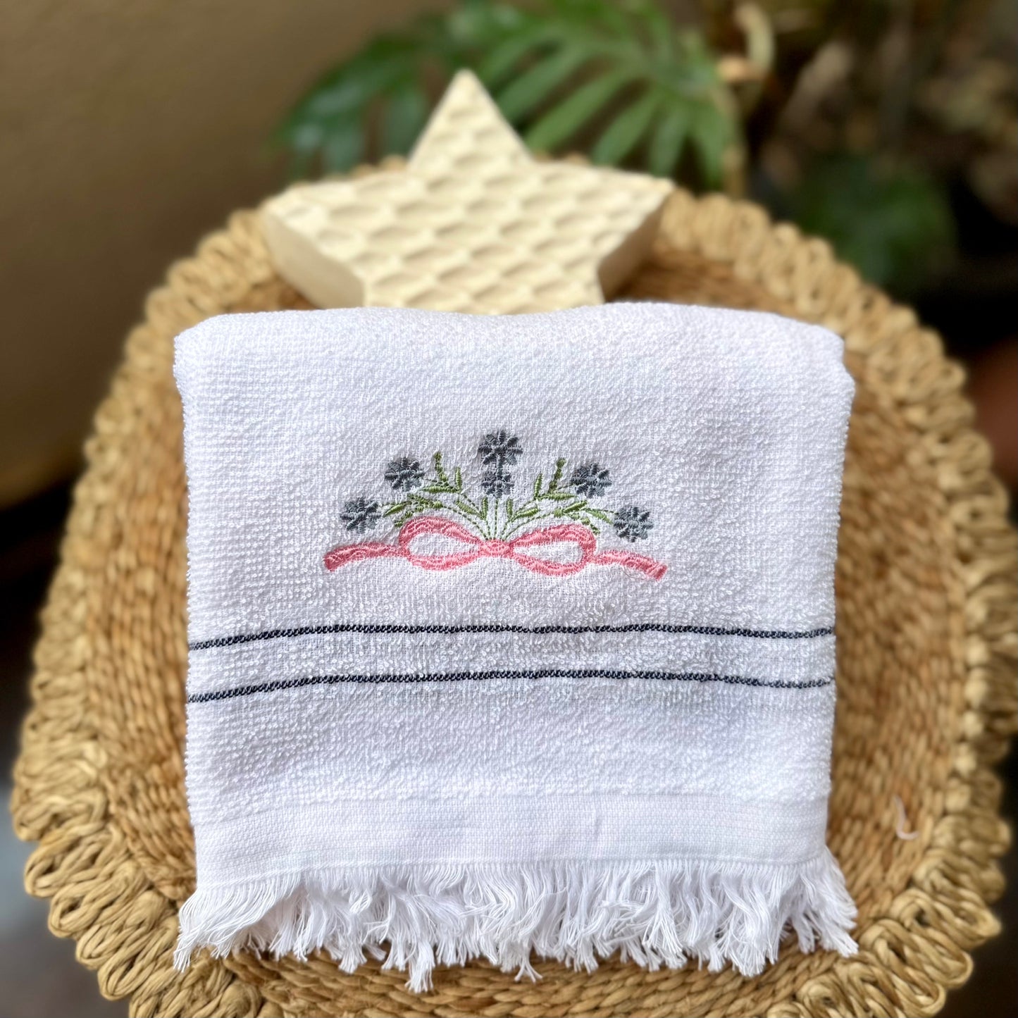 Bath Towel -  Pastel Pink Bow