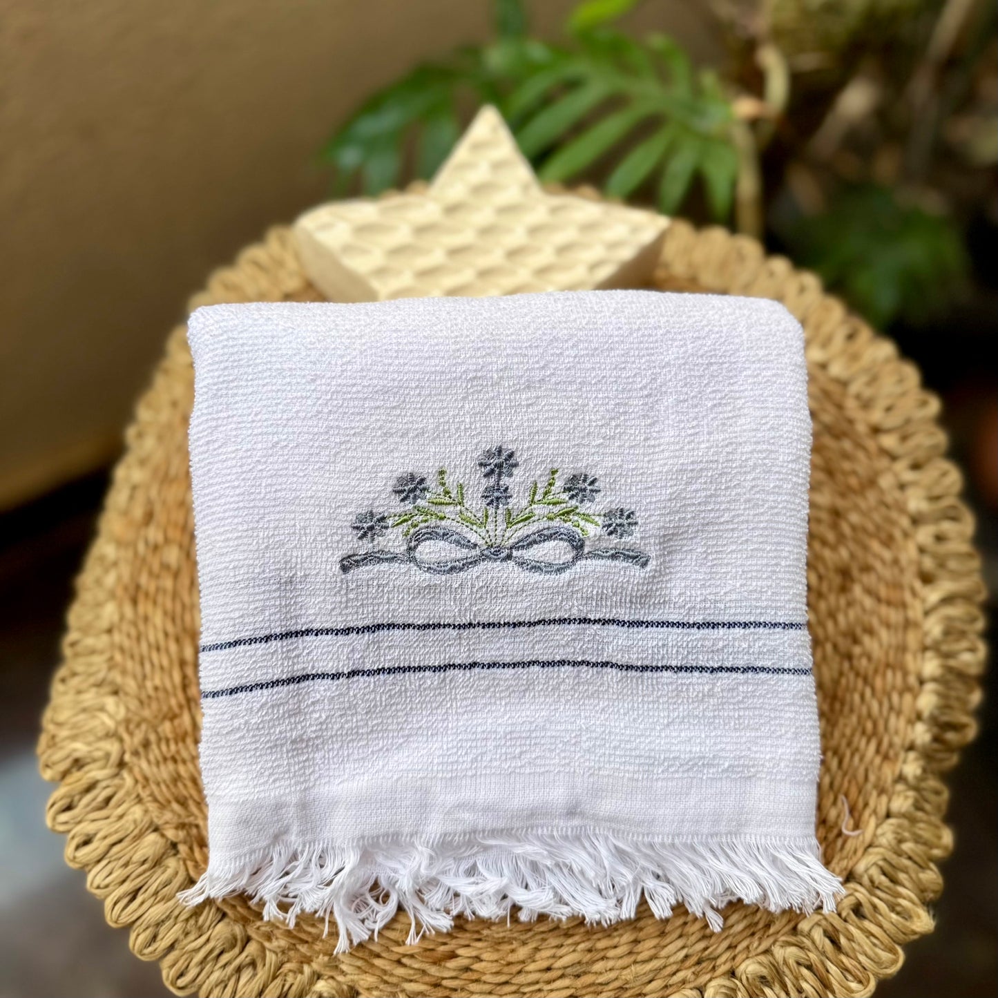 Bath Towel -  Pastel Blue Bow