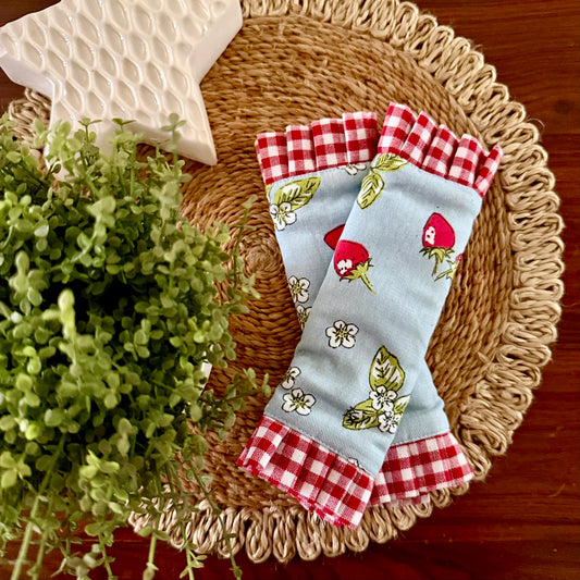 Fridge Handle Cover - Strawberries and Gingham