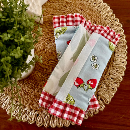 Fridge Handle Cover - Strawberries and Gingham