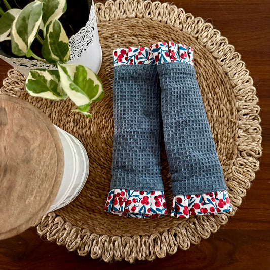 Fridge Handle Cover- Teal and Floral
