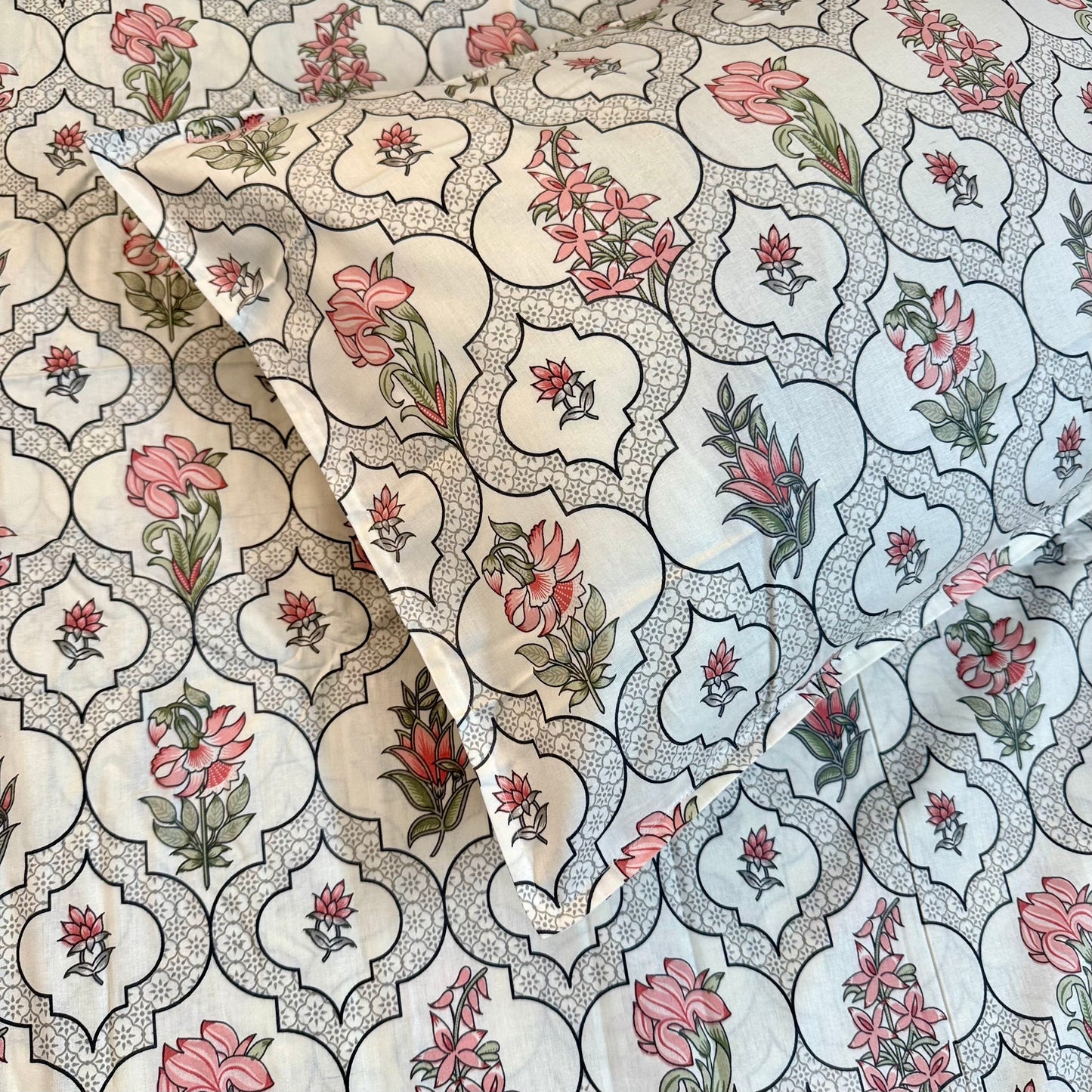 Bedsheet -  Pink Trellis (King)