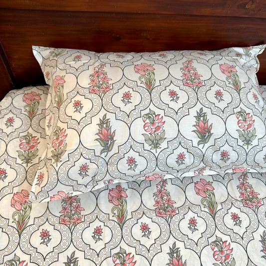 Bedsheet -  Pink Trellis (King)