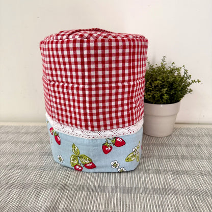 Mixer Grinder Cover- Strawberries and  Gingham