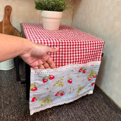 Microwave Cover- Strawberries and Gingham